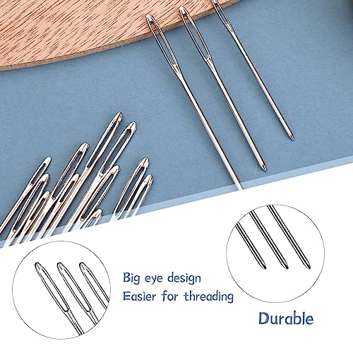 SHWAKK 48Pcs Plastic Large Eye Sewing Needles,Yarn Needles for Crocheting