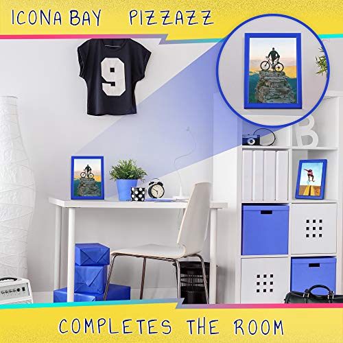Icona Bay 4x6 Blue Picture Frame - Solid Wood, Pizzazz Collection - color: Blue, size: 4x6