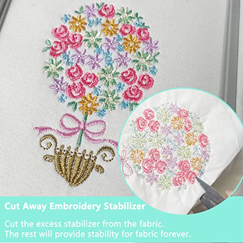 Craftido 12"x10" 100 Sheets Cut Away Embroidery Stabilizer - size: 10"x12" 100sheets