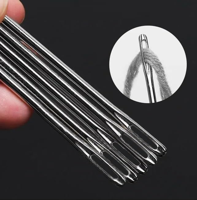 4" 6" 8" Extra Long Giant 3mm Thickness Heavy Duty Sewing Needles for Upholstery,Crafting Projects,Knitting Crochet Needles for Yarn,Amigurumi Making,Large Eye Sewing Needles DIY Crafts