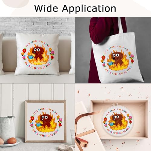 Nuberlic Cute Dog Embroidery Kits for Beginner Adults Cross Stitch Kit with Funny Animal Pattern Include Cloth Hoops Threads Needles - color: Dog