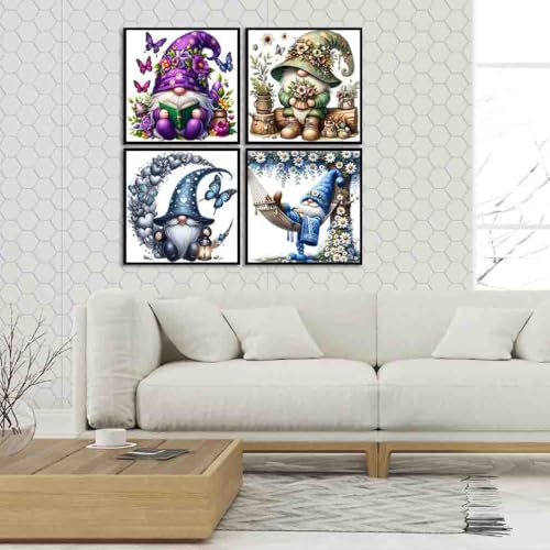 DYAIANGMU 4 Pack Stamped Cross Stitch Kit for Adults 13.7x13.7 inches - color: Y056-zh