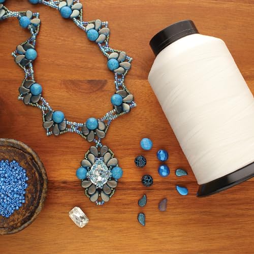 The Beadsmith Nymo Thread, Made of Nylon - color: White, size: Size F, 1049 Yards