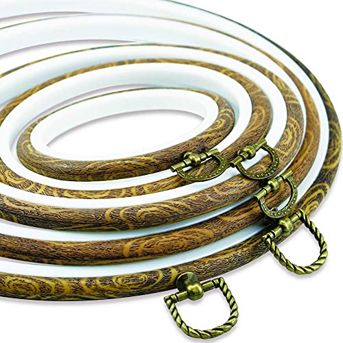 guofa 9.6’’ Round Embroidery Hoops, 5PCS 25CM Cross Stitch Frames - size: 9.6inch