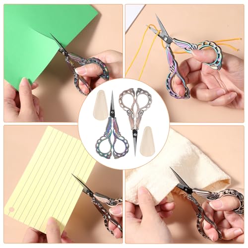 2PCS Sewing Embroidery Scissors, 4.5Inch Small Crafting Scissors