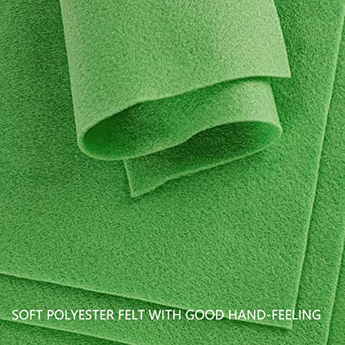 Jtnohx Color Felt Fabric Soft Felt Sheets for Crafts Light Green 20Pc 1.4mm - color: Light Green