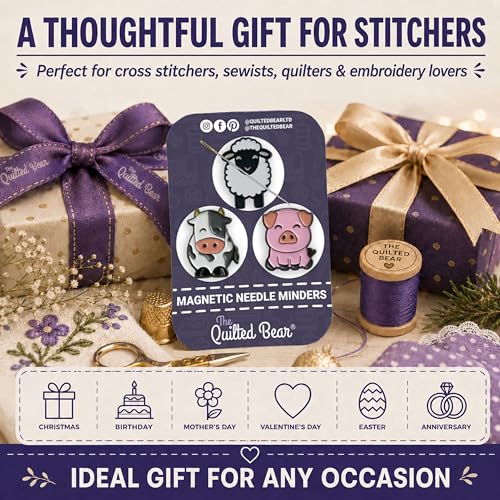 The Quilted Bear Magnetic Needle Minders, Small, Set of 3 Farm Animals - color: Farm Animals Multipack