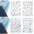 179PCS Water Soluble Stabilizer for Embroidery, 4 Sheets Flower Mushroom Theme Stick and Stitch Embroidery Self Adhesive Paper for Embroidery Hand Sewing Lover, Use on Bags Hats,Cloth - color: Style a
