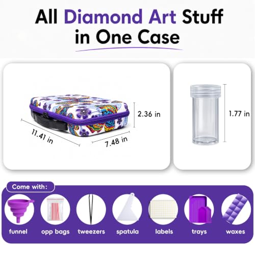 ZORETCO Diamond Painting Storage Case, 60 Slots Diamond Art Kits for Adults - color: Butterfly, size: 60 Jars