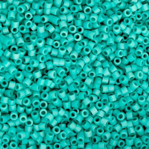John Bead 25g Cylin Beads Opaque Turquoise Green Matte 11/0 Glass Cylindrical Seed Beads for Jewelry Bracelets Necklaces Earrings Making Embroidery - color: Opaque Turquoise Green Matte