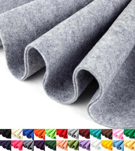 Barcelonetta | Felt Fabric | 72" Wide | 1.6mm Thick | Acrylic & Soft | Felt by the Yard | Felt for DIY Crafts, Projects, Sewing (Heather Grey, 1 Yard) - color: Heather Grey, size: 1 Yard