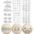 Water Soluble Embroidery Patterns Stabilizers, 6 Sheets 85 Pcs Floral Stick and Stitch Embroider Paper Wash Away, Pre-Printed Flower Daisy Transfer Paper Gifts for Hand Sewing Lovers Beginners - size: Flower B