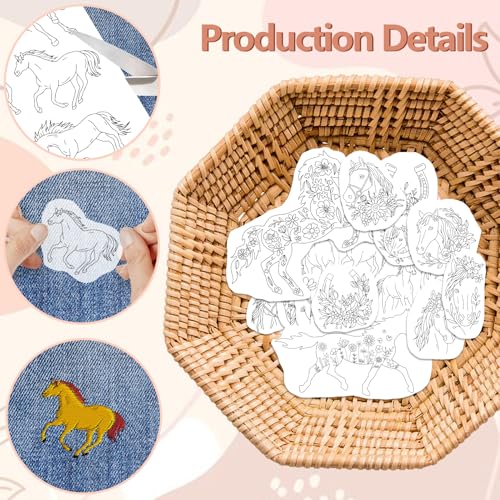 Peacoblue Horse Stick and Stitch Embroidery Patterns, Water Soluble - color: Horse