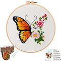 Louise Maelys Floral Butterfly Embroidery Kit for Beginners Nature Craft - color: Color 2