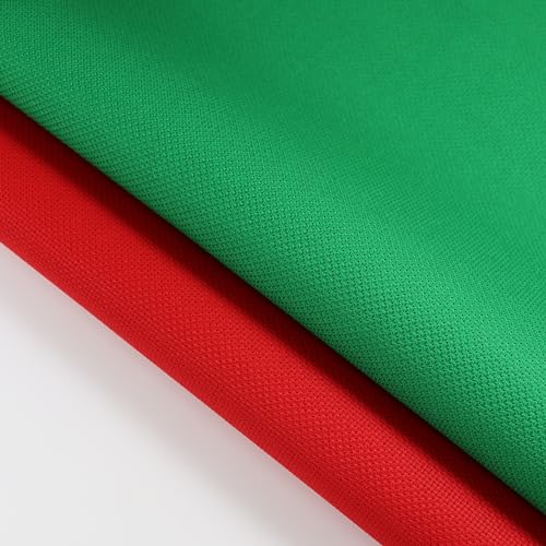KCS 2 pc of 15" x 18" Counted Cross Stitch Cotton Aida Cloth Needlework Fabric (Red+Green, 14CT) - color: Red+green, size: 14CT