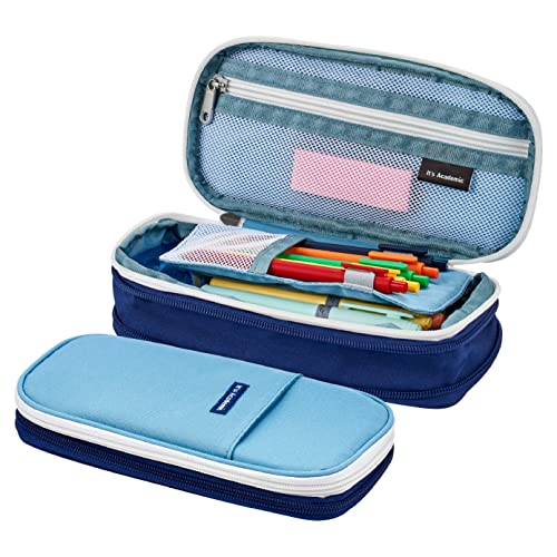 It's Academic Expanding Pencil Case, For Office & School Supplies, Travel Organizer Bag, Compact, High Capacity, Blue - color: Expanding Pencil Case, Light Blue, size: 1 Pack