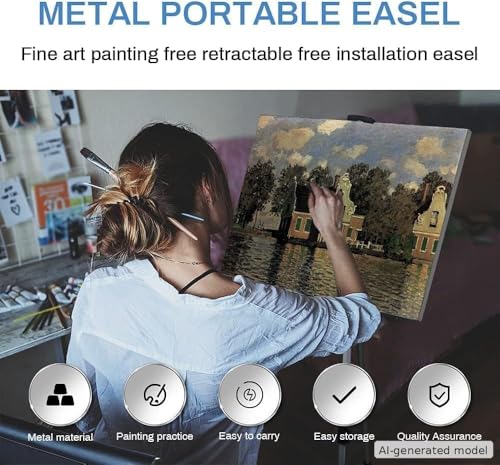 RRFTOK Silver 3 Pack 17-66 Inch Art Easel Stand for Painting and Sign - style: 66S 3-pack