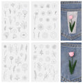 Magibeads 80Pcs Flower Leaf Water Soluble Stabilizer for Embroidery Floral Patterns Adhesive Stick and Stitch Embroidery Transfer Paper for Hand Sewing Beginners - color: Flower & Leaf