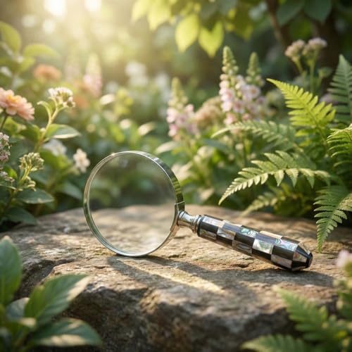 Magnifying Glass with Mother of Pearl Handle, Handheld 10x Magnifying Glass Lens, Antique Magnifier, Reading, Inspection, Coin & Stamp, Astrologer, Low Sight Elderly Collectible Décor Gift 4" - style: Mother of Pearl Handle 5