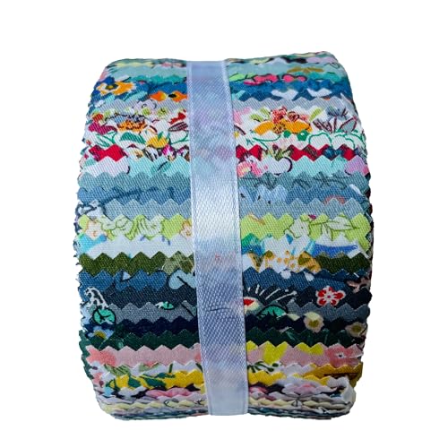 100% Cotton Jelly Roll Fabric Strips for Quilting and Sewingg -40PCS Floral - color: 40 Pcs Floral