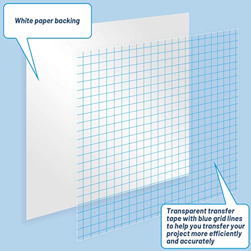 selizo Transfer Paper, 50 Pack Contact Paper Clear Transfer Tape Bulk for Craft - color: 50 Pack, size: Medium Tack Tape with Grid Lines