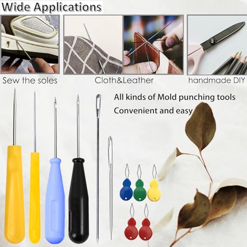 11 Pcs Candle Needle Kit,Wick Inserting Tool Molds Punch Needle with Hook Eye,Large-Eye Candle Wicking Needle(2 Style) - color: 11PCS