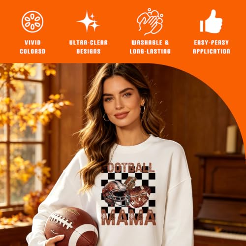 Dazoratix Football Iron on Transfers - 24 Sheets Fall DTF Ready to Press - style: Football