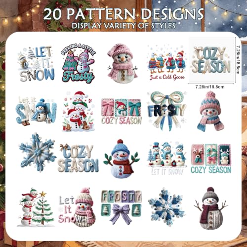 20Pcs Christmas Dtf Transfers Ready to Press Iron on Transfer Decal - color: Christmas255