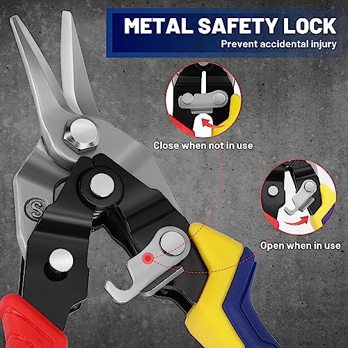 3 Piece Aviation Tin Snips Set, Metal Cutter Shear (Left, Right & Straight) - style: Straight/Left/Right