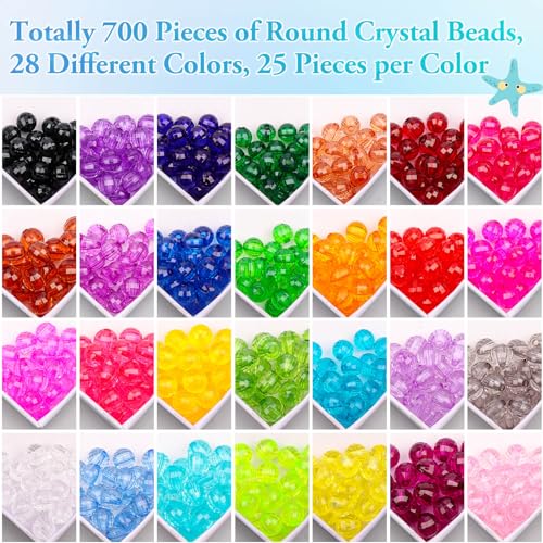 Paxcoo 700 Pcs Crystal Acrylic Beads Faceted Bicone Gem Beads for Jewelry Making (8 MM) - size: 8 MM