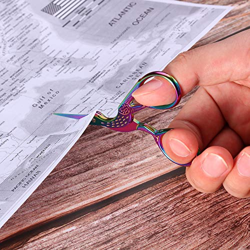 Honoson 5 Pcs Embroidery Scissors Stainless Steel Stork Design 3.6 Inch