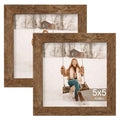 TOFOREVO 5x5 Picture Frames set of 2, Rustic Brown - color: Rustic Wood, size: 5x5