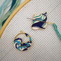 2 Pieces Dolphins and Waves Needle Minder Magnetic for Cross Stitch Embroidery, Cute Ocean Series Needle Nanny, Needlework Accessories