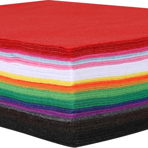 Thin Felt Fabric Sheets, Assorted Colors Soft Felt Sheets for Crafts DIY Patchwork Sewing Projects Decoration (Soft 15 Colors, 8×12 inches) - color: Soft 15 Colors, size: 8 x 12 inches