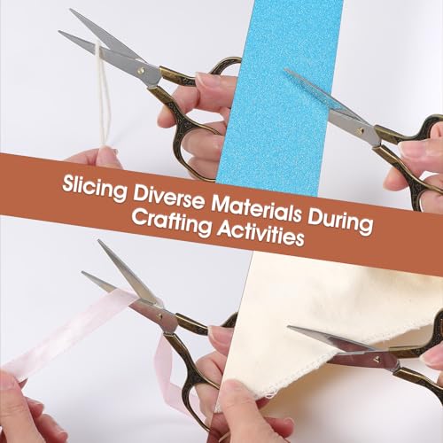 3 Pack Small Sharp Scissors, 5 Inch Precision Scissors with Cover Stainless Steel Embroidery Sewing Scissor Small Sharp Craft Scissor for Craft Wmbroidery Sewing Office Cutting