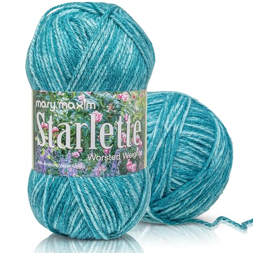 Mary Maxim Starlette Yarn, Acrylic Yarn, 3.5 OZ, 180 Yards, Teal Heather - color: Teal Heather