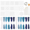 40 Pcs Sashiko Thread Kit, Cotton Thread and Needles Kit with Sashiko Patterns for Embroidery Projects Hand Quilting Mending Supplies
