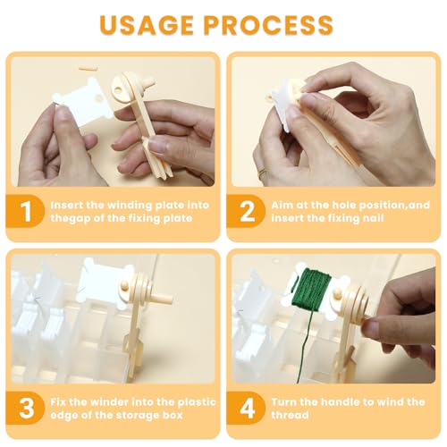 184 Pcs Embroidery Floss Bobbins Kit, Cross Stitch Thread Storage Set, Embroidery Floss Organizer with Bobbin Winder, Plastic Thread Organizer for DIY Craft Cotton Threads Sewing Storage