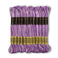 Pack of 12 Premium Embroidery Thread | 100% Egyptian Cotton Premium Skeins | Cross Stitch Embroidery Floss | Oeko TEX Certified | Ideal for Arts & Crafts (Light Purple Variegated 1208) - color: Light Purple Variegated 1208