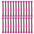 HARFINGTON 24 Skeins Embroidery Floss 8m Each Egyptian Long Fiber Cotton Cross Stitch Thread 26S/2x6 for Embroidery Projects Bracelet, Fuchsia - color: Fuchsia