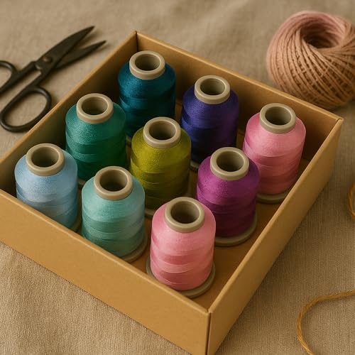 Mixed Color Embroidery Thread Set of 8 | 903 | 1497 | 9071 | 8883 | 9037 | 9723 | 1331 | 8068 | 15 Gr Polyester Embroidery Machine Thread (8, Pastel Colors) - color: Pastel colors