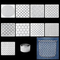 10 Pcs 5.1 Inch Plastic Sashiko Stencil Kit - Geometric Sashiko Pattern Template Drawing Line Quilting Stencil with Sewing Thimble Finger Protector, Embroidery Pattern Stabilizer for Hand Quilting