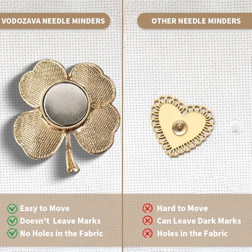 Needle Minder Magnet, Magnetic Needle Minder, Needle Minders Magnetic Cross Stitch Accessories, Magnetic Needle Holder, Life Tree, Butterfly, Cats, Owl, Heart (FourLeaf) - size: FourLeaf