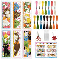 INFUNLY 6pcs DIY Cat Cross Stitch Bookmark Kits for Beginner 2.99''×8.54'' Cute Kitten Stamped Embroidery Bookmark Kit with Instruction Printed Animal Bookmark Set for Cat Lovers Book Readers Writers - style: Cute Cat