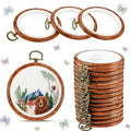 ZESHIHAOGUO 15 Pcs Round Embroidery Hoops - Rubber Ring Imitated Wood Frame Kits for Cross Stitch, DIY Craft, Sewing Projects Hanging Gifts (Brown, 5.31 Inch) - size: 5.31 Inch