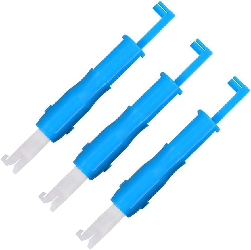 ZhangyiHot 3Pcs Blue Needle Threader, Elderly People Automatic Sewing Machine Needle Threader Line Inserter Tool for Hand Sewing