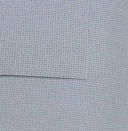 KCS 19" x 28"(48cmx72cm) 18CT Counted Cotton Aida Cloth Cross Stitch Fabric (Light Grey) - color: Light Grey