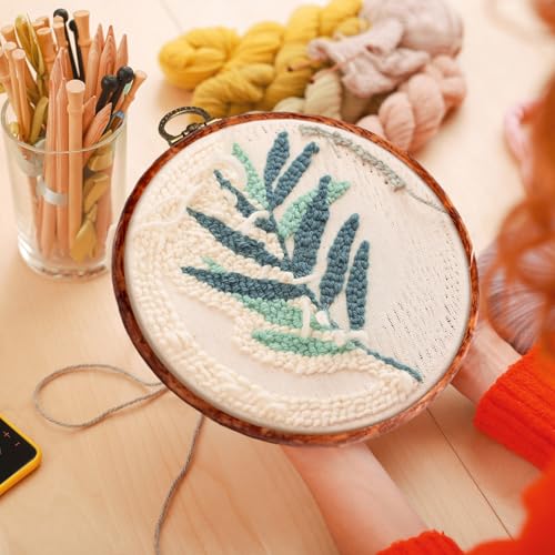 Doublefill 9 Pcs 3.5 to 5.3 in Round Embroidery Hoops Frame, Imitated Wood - color: Imitated Wood, size: 3.5 in to 5.3 in