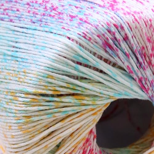 Franel Size 3 Crochet Thread, 8-Ply 100% Mercerized Cotton Yarn 2×40g, 2mm Hook for Hand Knitting & Crochet — Summer Tops, Vests, Doilies, Variegated Gradient Cake Thread (Colorful) - color: 43