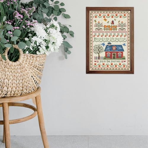 FREEBLOSS Cross Stitch Wall Hanging Kits Joy in The Journey 13.8 * 19.7inch